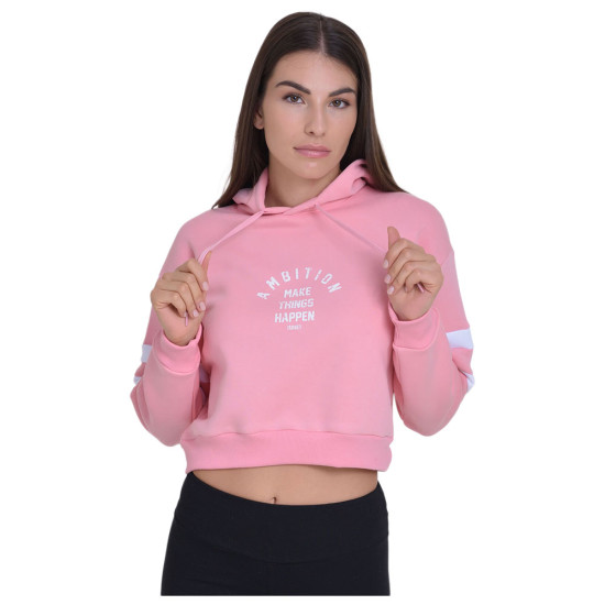 Target Γυναικείο φούτερ Cropped Hoodie Fleece "Ambition"